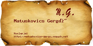 Matuskovics Gergő névjegykártya